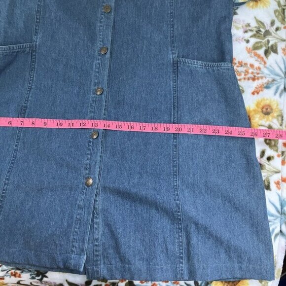 Ernazhiyi Denim Shirt Dress Womens Cotton Blue Jean Knee Length Button Front - Picture 8 of 9